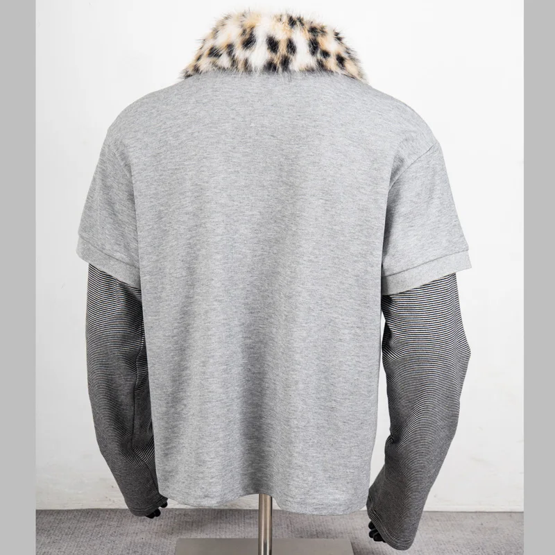 2026 New Style American Style High Street Trend Protocol Long Sleeved Men's Women's Sweater Fur Collar Hip-Hop Style Tops