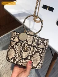 Fashion Women Mini Flap Box Bag Vintage Serpentine Pattern Ring Handbag Totes Designer Ladies Small Chain Crossbody Shoulder Bag