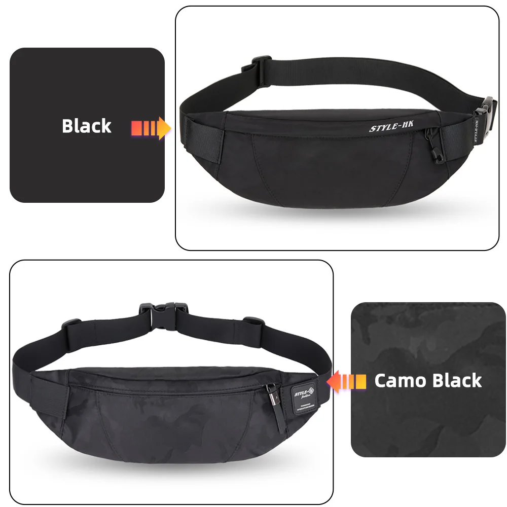 HcanKcan Casual Men Waist Bag Fashion Women\'s Crossbody Pack Male travel Waterproof Shoulder Bags Outdoor Short Trip Chest Packs