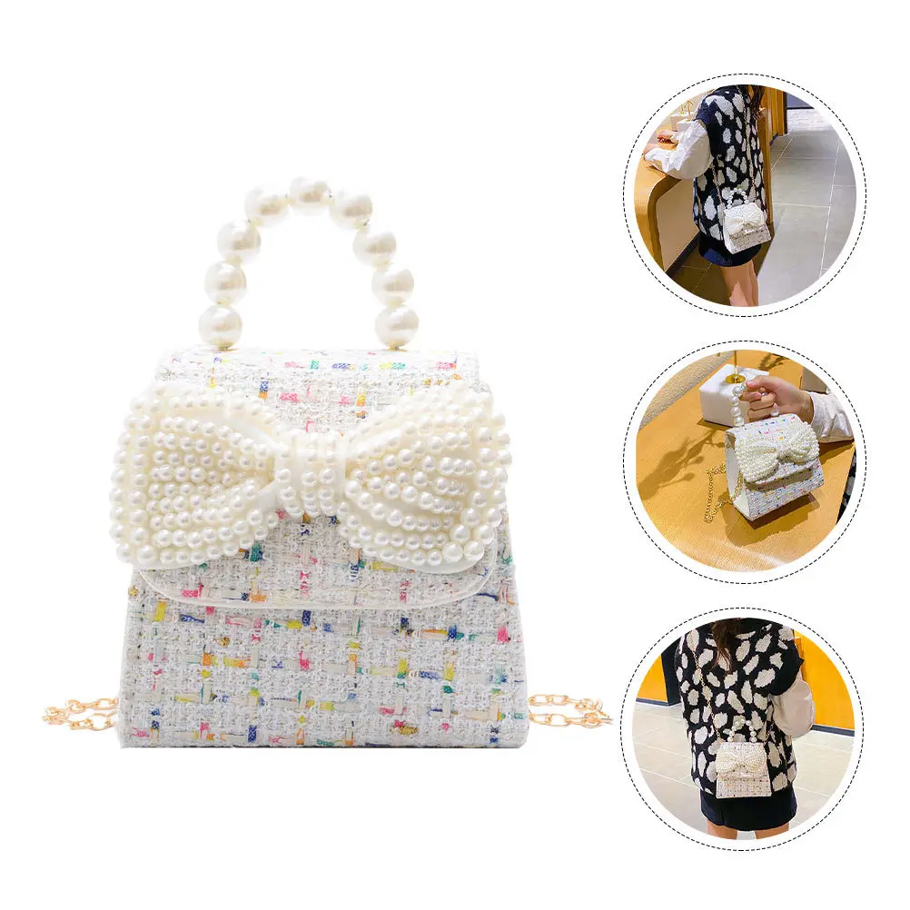 Tas Selempang Mutiara Katun Linen untuk Acara Malam, Tas Selempang Remaja, Hadiah, Ringan, Penyimpanan, Mainan