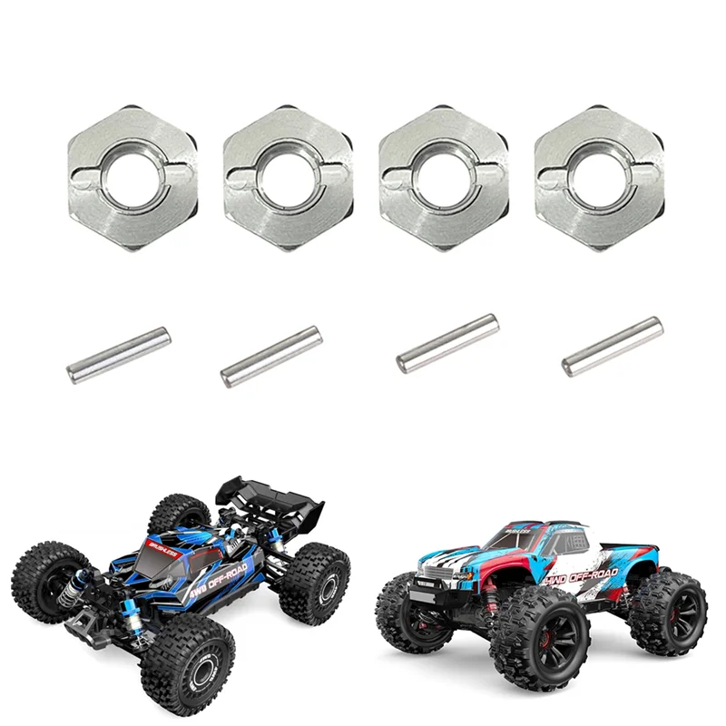 Adattatore per mozzo esagonale ruota in metallo da 4 pezzi da 12mm per MJX Hyper Go H16 16207 16208 16209 16210 14301 14302 parti di aggiornamento per auto RC