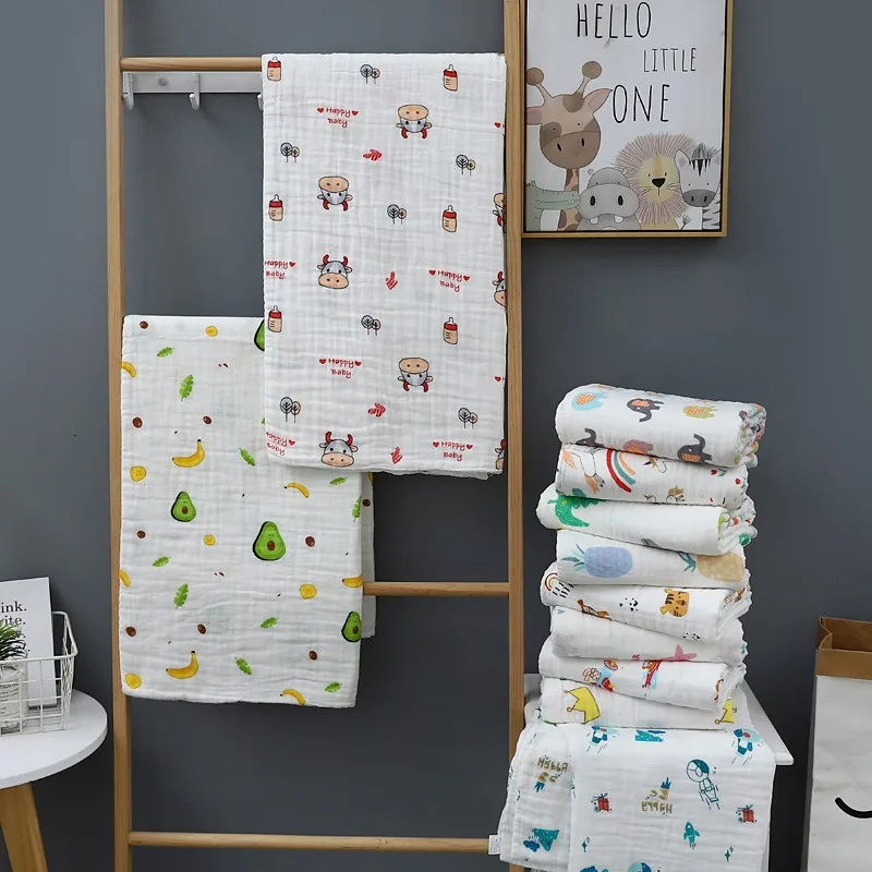 

Хлопковое банное полотенце с четырьмя слоями марли, детский халат, одеяла, впитывающее детское одеяло, пеленальное одеяло для новорожденных, купальное одеяло