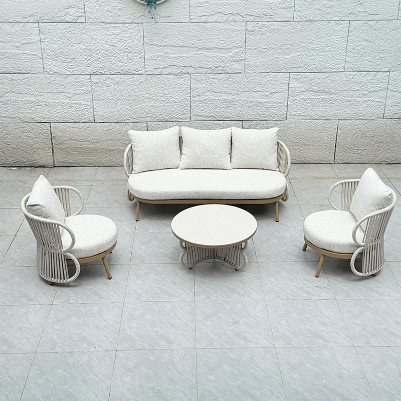 Outdoor Sofa Outdoor Woven Rope Sofa Courtyards, Guesthouses, Hotels, Scenic Areas, Model Houses, Open-Spaces, Waterproof And-Re