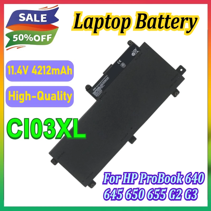 

Brand New CI03XL Laptop Battery in Stock for HP ProBook 640 645 650 655 G2 G3 HSTNN-PB6K