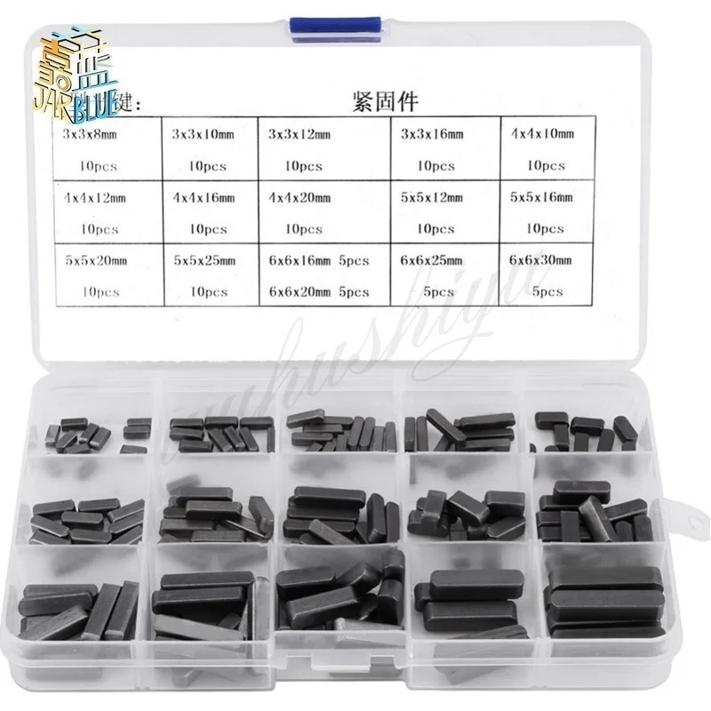 140pcs round Ended Feather Parallel Drive Shaft Keys Set Dowel Hardware 8mm 10mm 12mm 16mm 20mm 25mm 30mm for Hardware Tools
