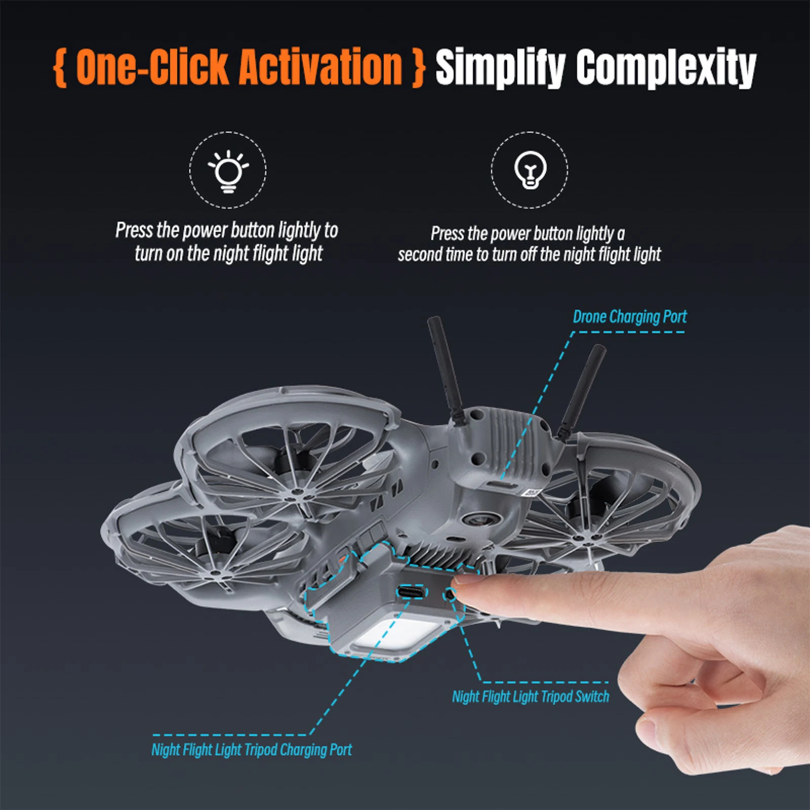 

Перезаряжаемое светодиодное шасси с мигающими LED-подсветками, яркое освещение для ночных полетов, быстросъемное, для дрона DJI NEO 2