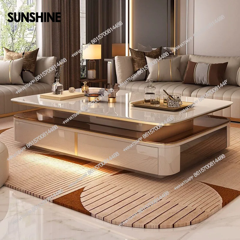 

Современная вилла, гостиная, низкие журнальные столики, скандинавский роскошный дизайн, стеклянные журнальные столики, деревянная мебель для салона, дома Salontafel FYCT