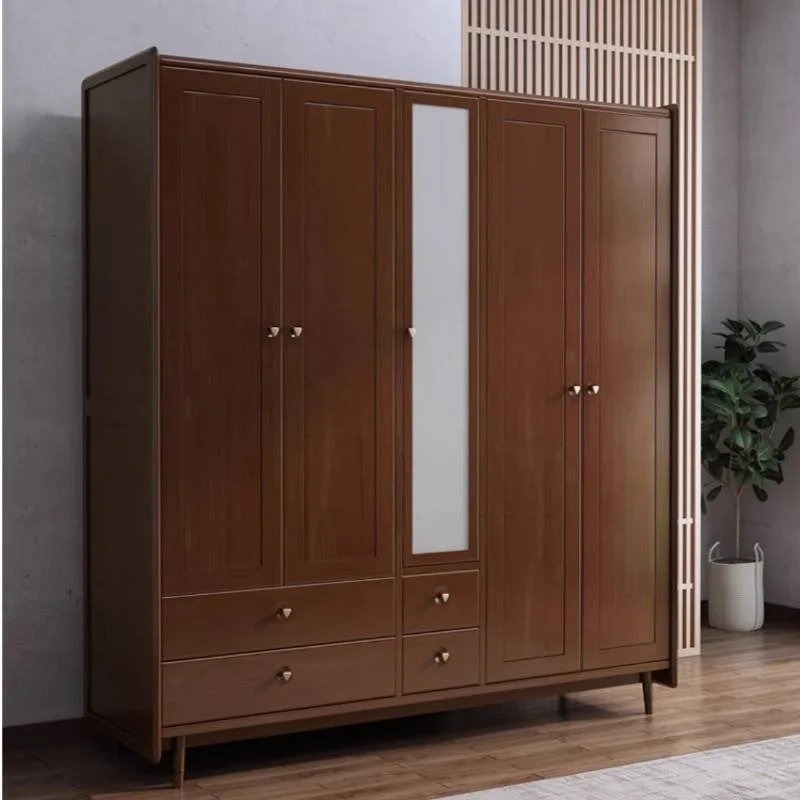 xx-Nordic Yellow Wardrobe Hanging Designs Wood Cheap Drawer Bedroom Wardrobe Storage Modern Kleiderschrank Furniture For Home^