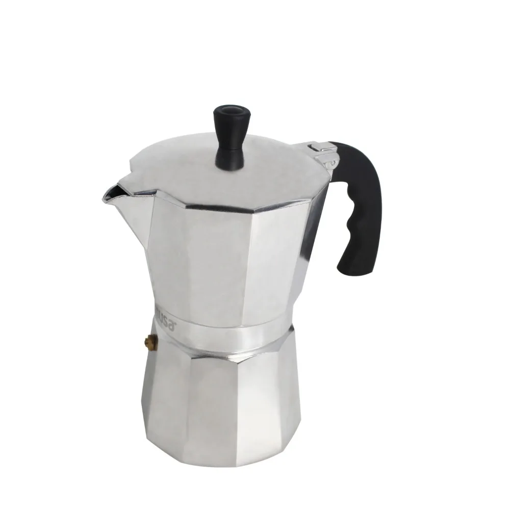 3 Cup New Traditional Aluminum Espresso Stovetop Coffeemaker, Aluminum Construction, Silver