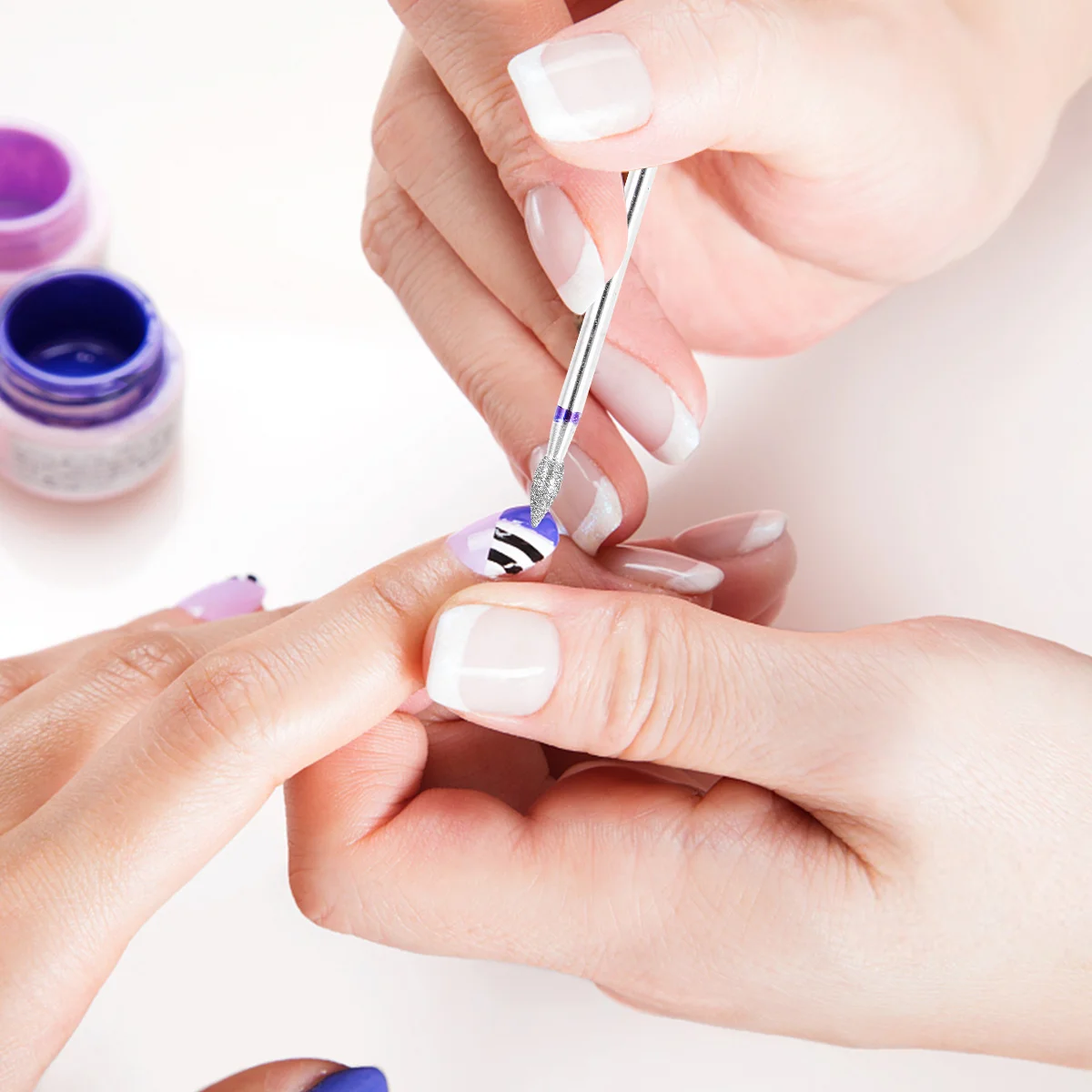 1Set Tungsten Steel Nail Boren Set Premium Materiaal Stevig Professioneel Manicure Tool voor Natuurlijke Kunstnagels Slijpen