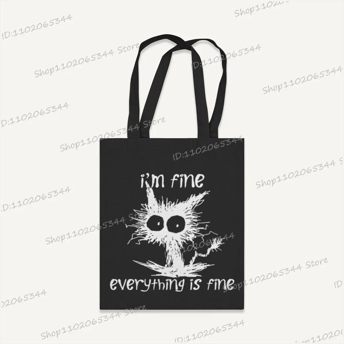 أنا بخير كل شيء جيد مضيئة حقيبة كتف المرأة الجرافيك Harajuku للمتسوقين حقائب قماش حقيبة يد حقيبة يد فتاة عادية #2