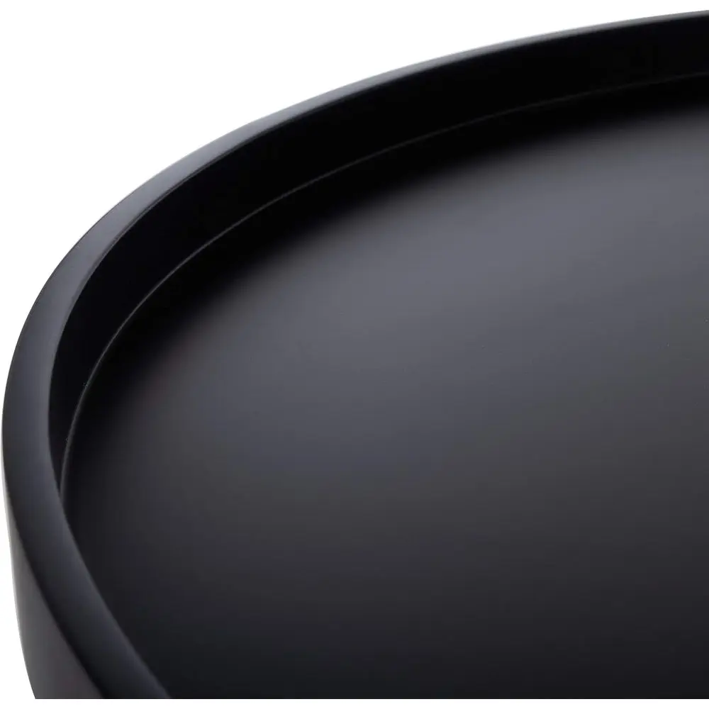 Round Black Coffee Table with Tray Top from Home Fritz Collection
