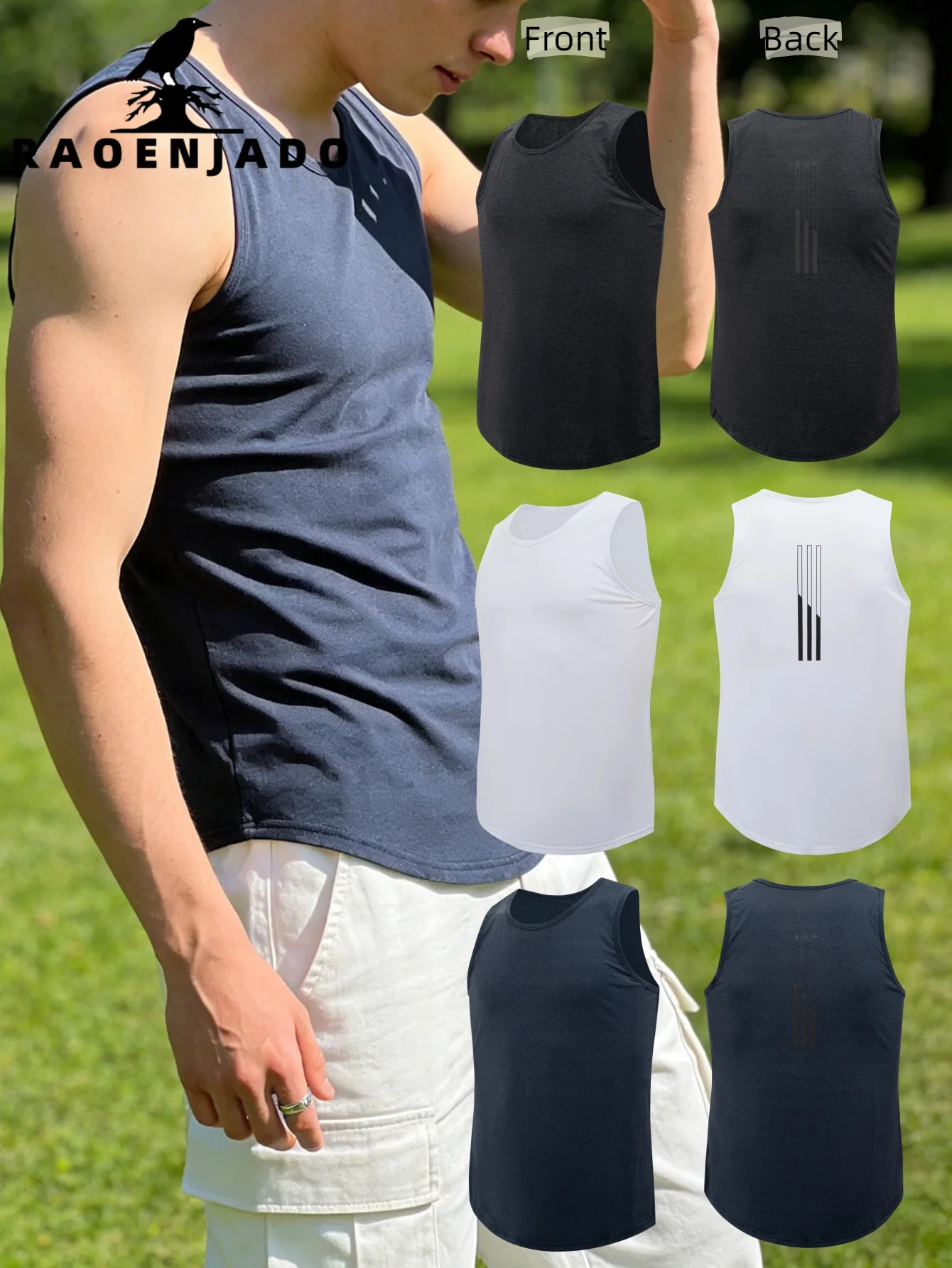 

Men's Tank Top Quick-Dry Athletic Vest Elastic Sleeveless T-shirt Summer Breathable Sportswear for Gym Workout Jogging Running