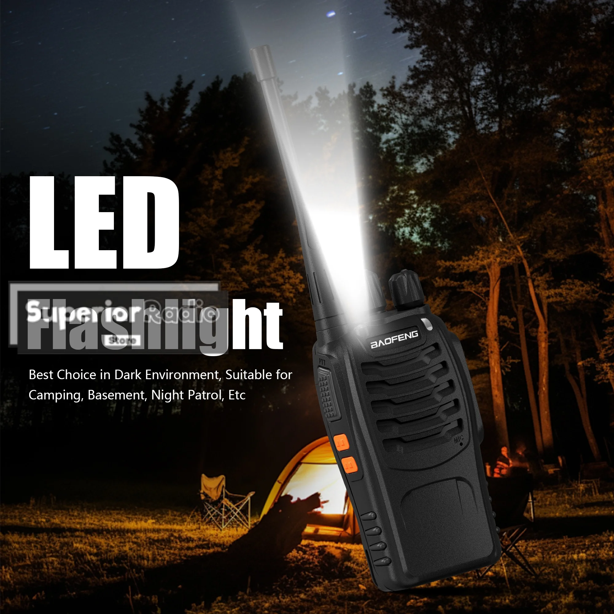 2/4PCS Baofeng E88 Walkie Talkie 1500mAh 16 Channels VOX UHF 400-470MHz LED Flashlight Portable EU/USB/US Plug Optional BF-888S
