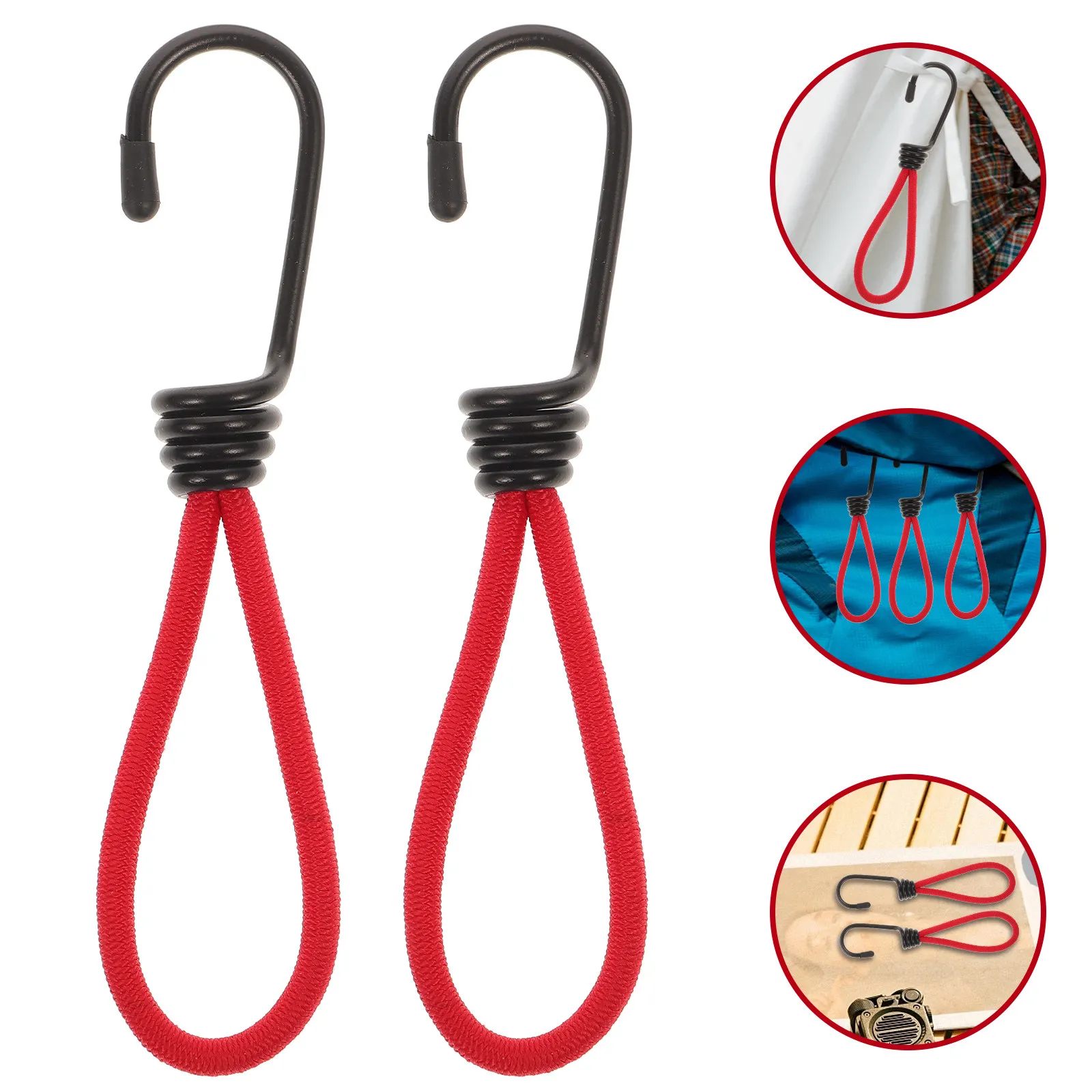 6Pcs Tent Fixed Elastic Rope Buckle Hook Full Elasticity Latex Material Break Resistant Strong Pull Force for Outdoor Camping