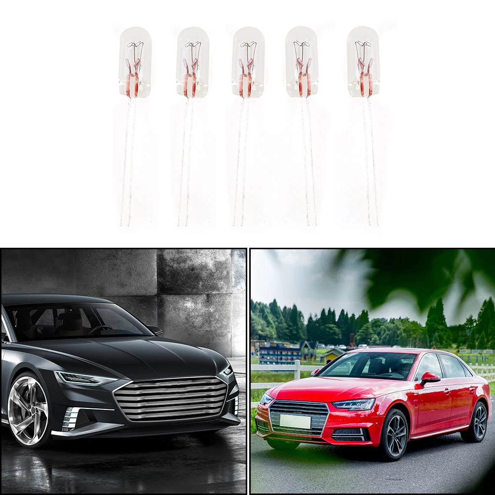 5pcs Automobile Instrument Audio Gear Bulb 14V 1.12W T5 Car Audio Gear Indicator Lamp Universal Car Bulb 5mm Car Light Accessory