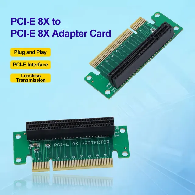 Adapter PCIe 8x konwerter kart rozszerzających 90 stopni PCI Express PCI-E X8 karta rozszerzeń dla komputera stacjonarnego serwera 1U 2U