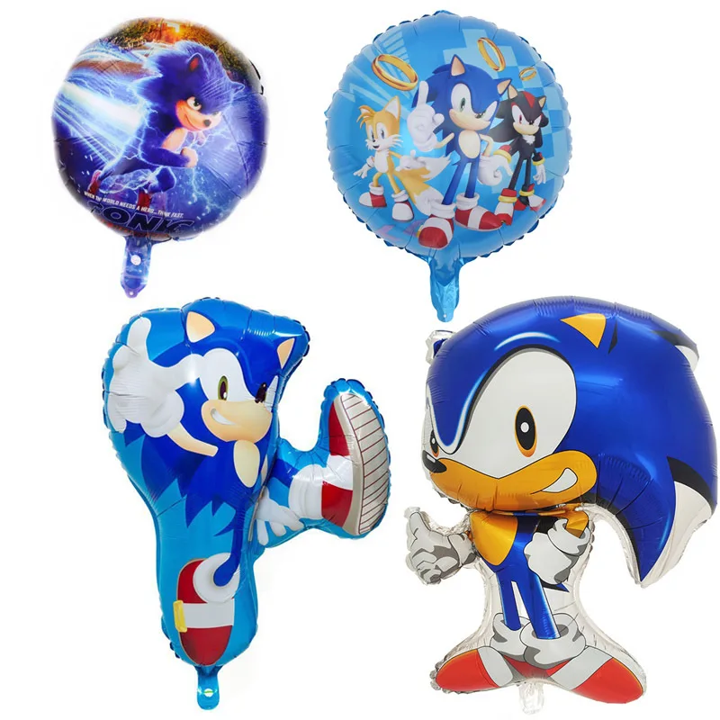 الكرتون الأزرق وامض القنفذ بالون سونيك عدد لعبة حفلة عيد ميلاد الديكور الصبي الأطفال لوازم الحفلات الاطفال هدية