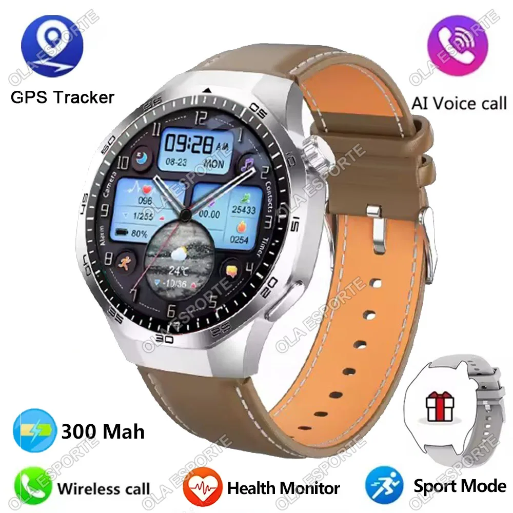 2025 Nieuwe Voor Android ios Smart Horloge Mannen HD AMOLED Scherm GPS Motion traject Hartslag Bluetooth Oproepen SmartWatch Waterdicht - afbeelding 1
