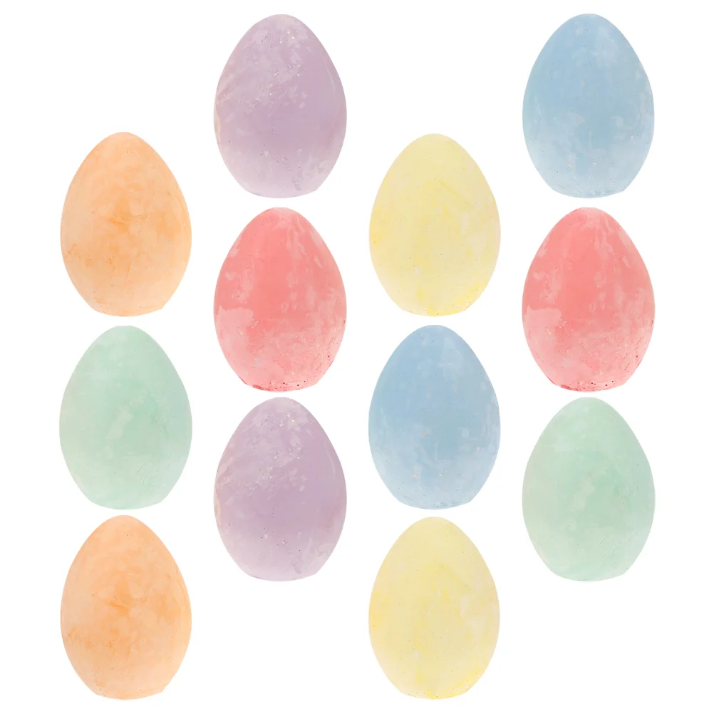 

12 Pcs Kids Toys Pastel Pencils Egg Chalk Dust Free Easter Children Drawing Chalks Sidewalk Eggs Shaped