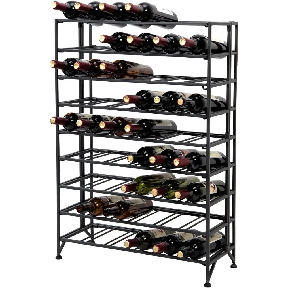 

Серая металлическая 9-ярусная отдельно стоящая винная полка, вмещает 54 бутылки.