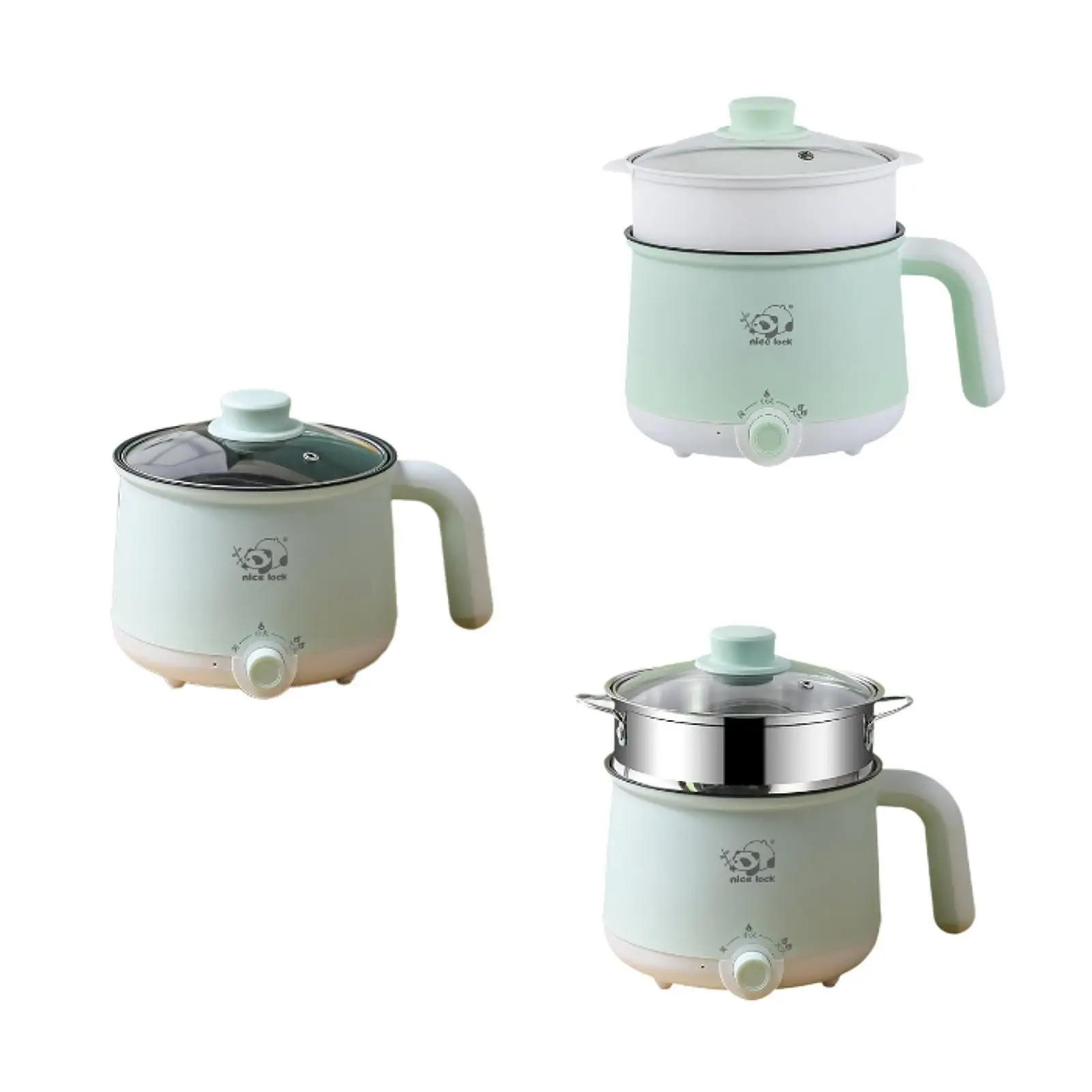 หม้อปรุงอาหารไฟฟ้าแบบพกพาป้องกันแห้ง 2 เกียร์ Nonstick กระทะไฟฟ้าอเนกประสงค์สําหรับสเต็กพาสต้าทอด Dumpling ทําอาหาร