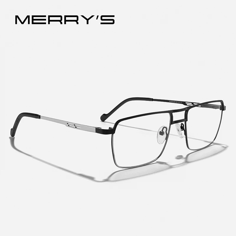 MERRYS DESIGN Men Classic Square Glasses Frames Women Titanium Alloy Optical Eyeglasses Male Luxury Glasses Frames S2164