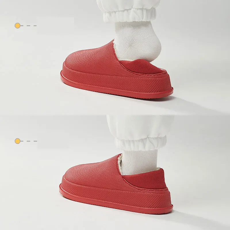شل أحذية مقاوم للماء نعال من القطن النساء الشتاء حقيبة كعب أحذية قطنية المنزل داخلي بعد الولادة الحبس الأحذية الدافئة الرجال