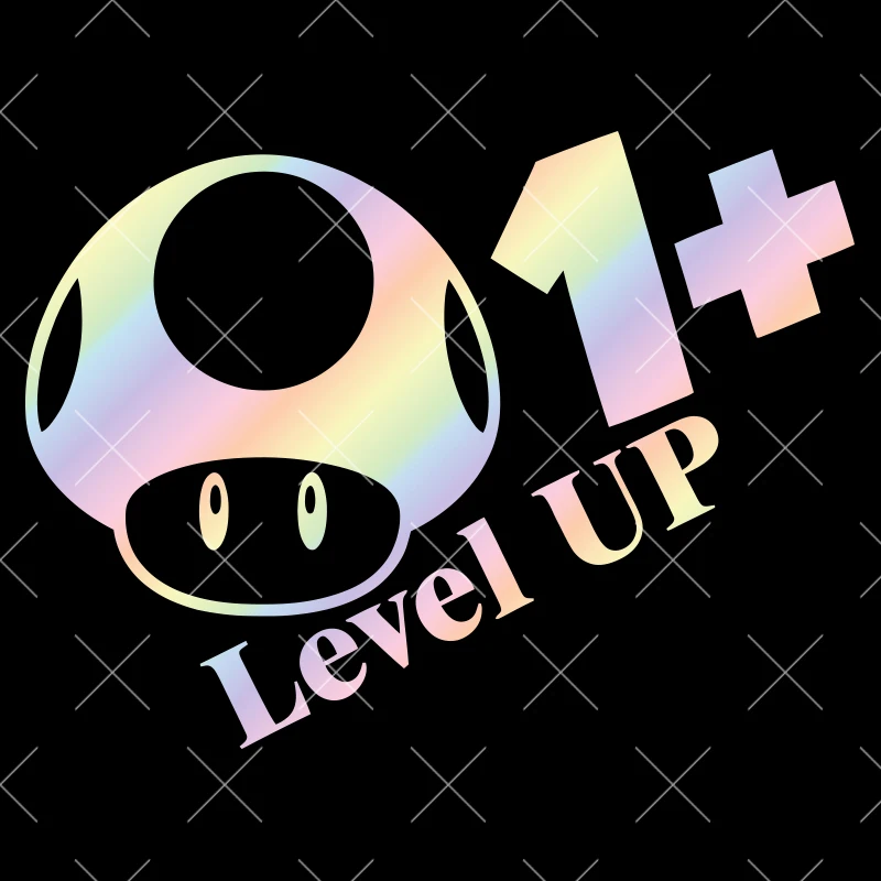 Level Up for Car Stickers Decoration Window Motorcycle Notebook Exterior Accessories Cartoon Stickers PVC Waterproof Vinyl Decal