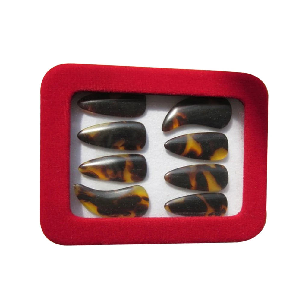 

Guzheng Nail Covers Professional Grade Plastic Finger Picks Set of Filed Round Edge for Beginner Practice Zheng