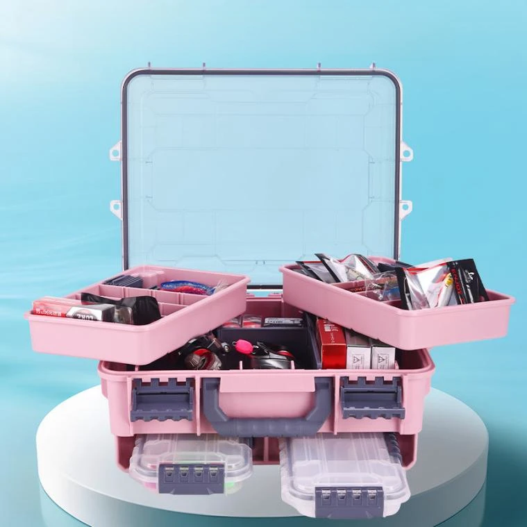 Factory Direct Fishing Tackle Box Waterproof PP Plastic Transparent Fishing Lure Tool Box With Removable Baffle