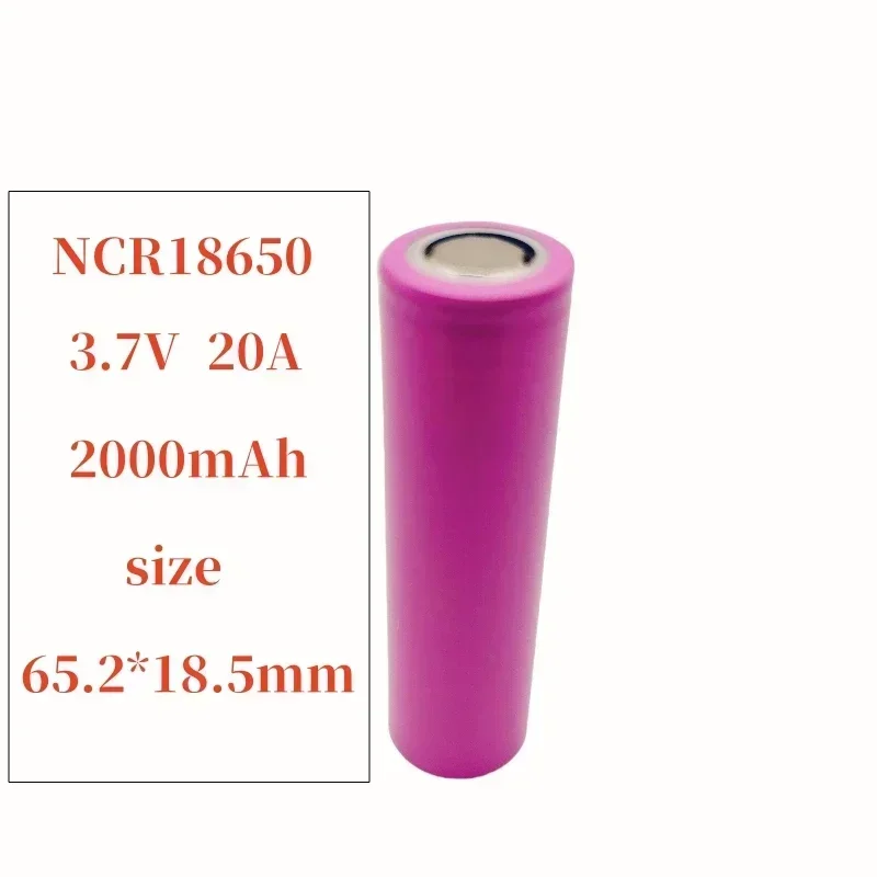 100% original leather rechargeable battery 18650 2000mAh 20A discharge INR18650 lithium-ion 3.7V suitable for flashlights