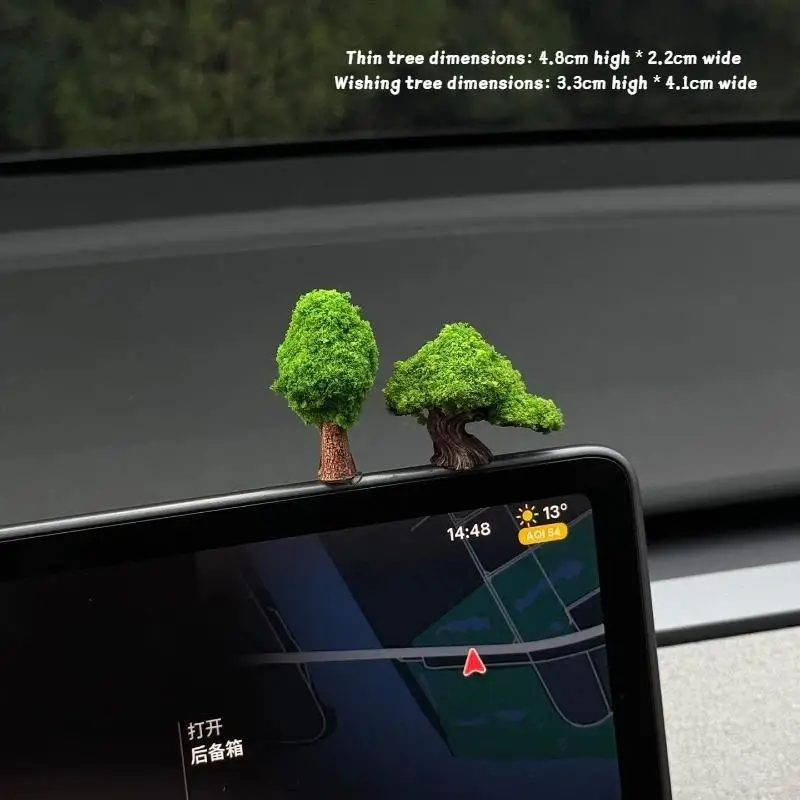 2/3/4 pièces d'ornements naturels, frais et inodores, en forme d'arbre de fortune vert, pour la décoration intérieure de voiture et de console.