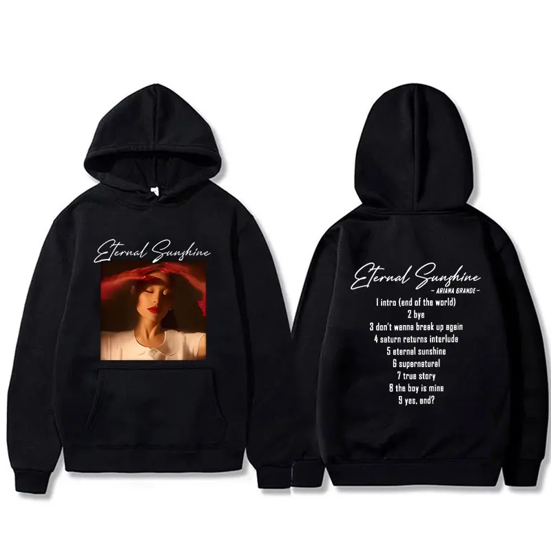 Ariana Grande Eternal Sunshine Double Sided Print Hoodie Men Women Casual Oversized Sweatshirt Unisex Fashion Fans Trend Hoodies