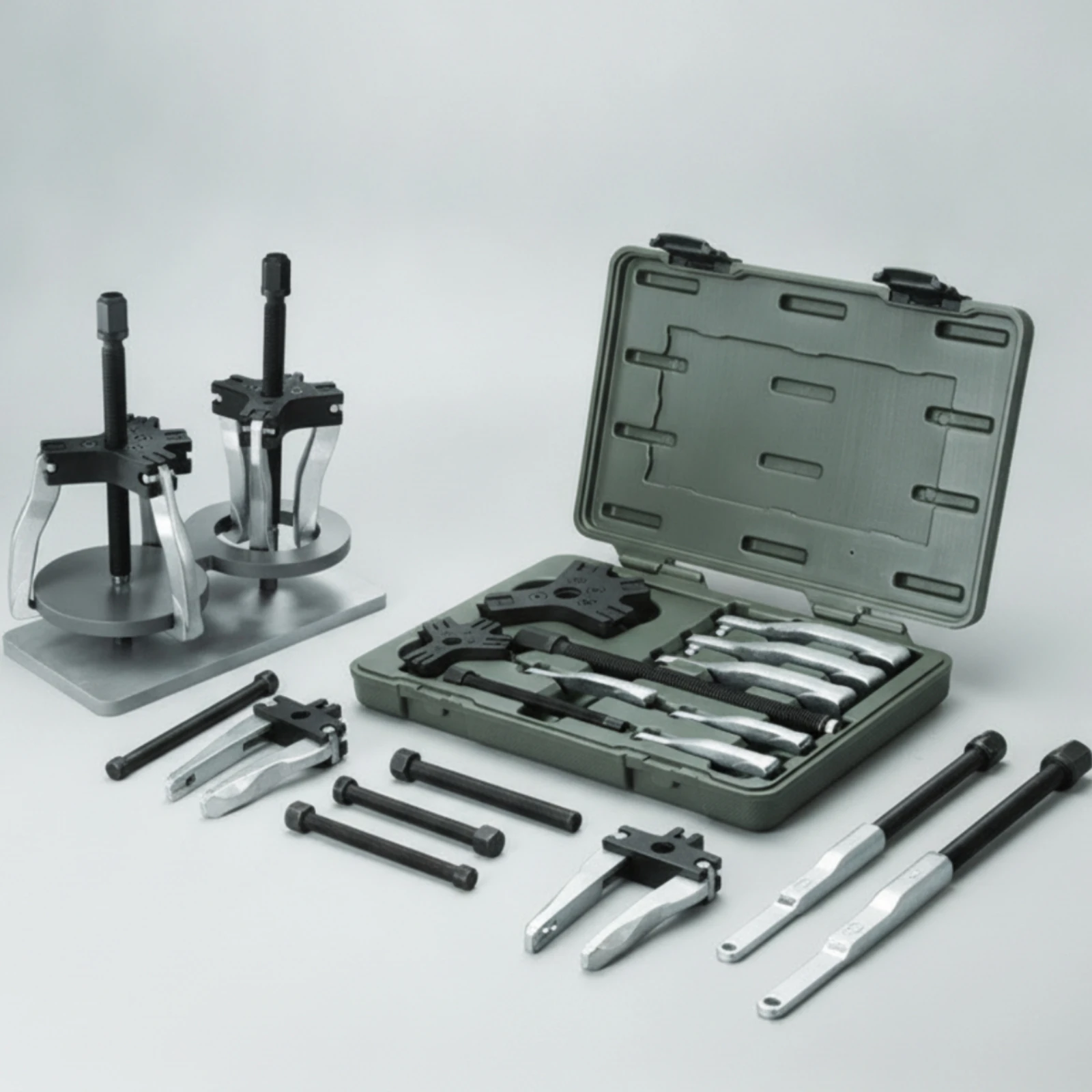 10 Pieces Puller Set with Case Versatile Gear Puller Tool Heat-Treated Sturdy for Mechanics, Auto Repair, Garage