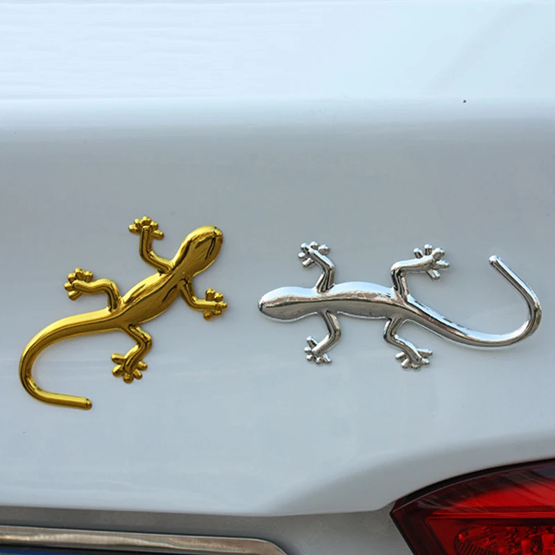 Etiqueta engomada creativa del coche del Gecko del lagarto, insignia del emblema del Metal 3D, calcomanías de estilo de la motocicleta del coche,