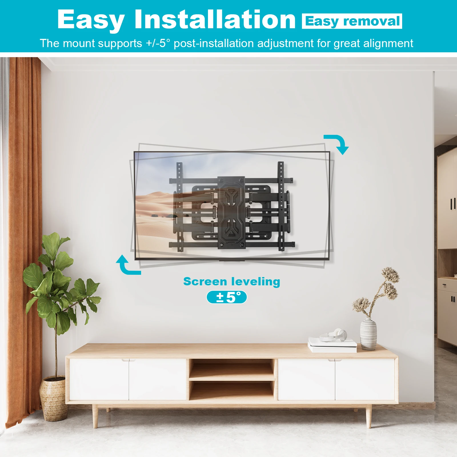 

Extra Large Rotating TV Stand Wall Mounted Sliding TV Wall Mount Stand Heavy Duty 240 Catties Load Capacity
