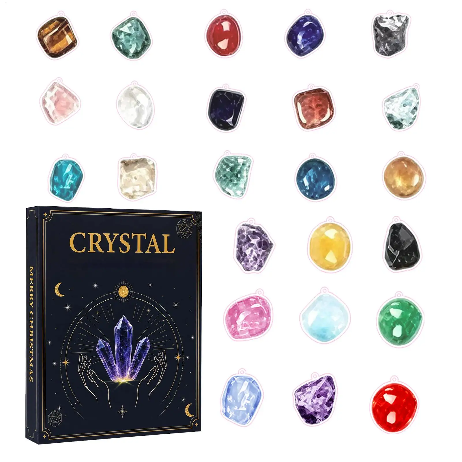 24 Days Minerals Collection Christmas Countdown With Guide Card Holiday Countdown For Adults Women Men Kids Teens Boys Girls