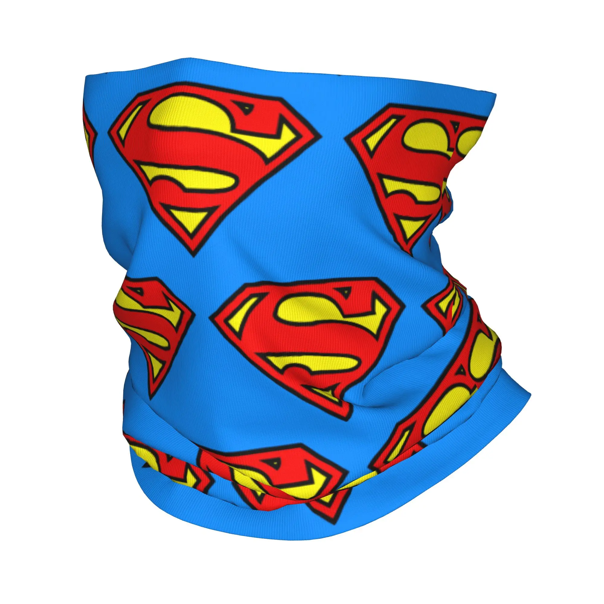 Supermans Logo-Bandana, Halstuch, bedruckter Wickelschal, warme Kopfbedeckung, Wandern, für Männer, Frauen, Erwachsene, für alle Jahreszeiten