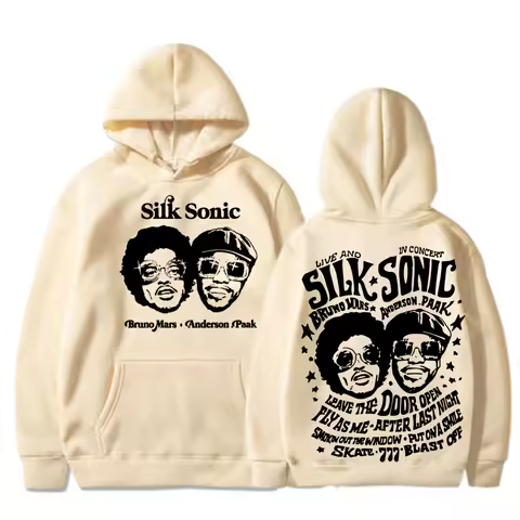 Silk Sonic Hoodies Bruno Mars 24K MAGIC Hoodie Fan Gift Unisex Harajuku Long Sleeve Sweatshirts Oversized Shirt Men's Clothing
