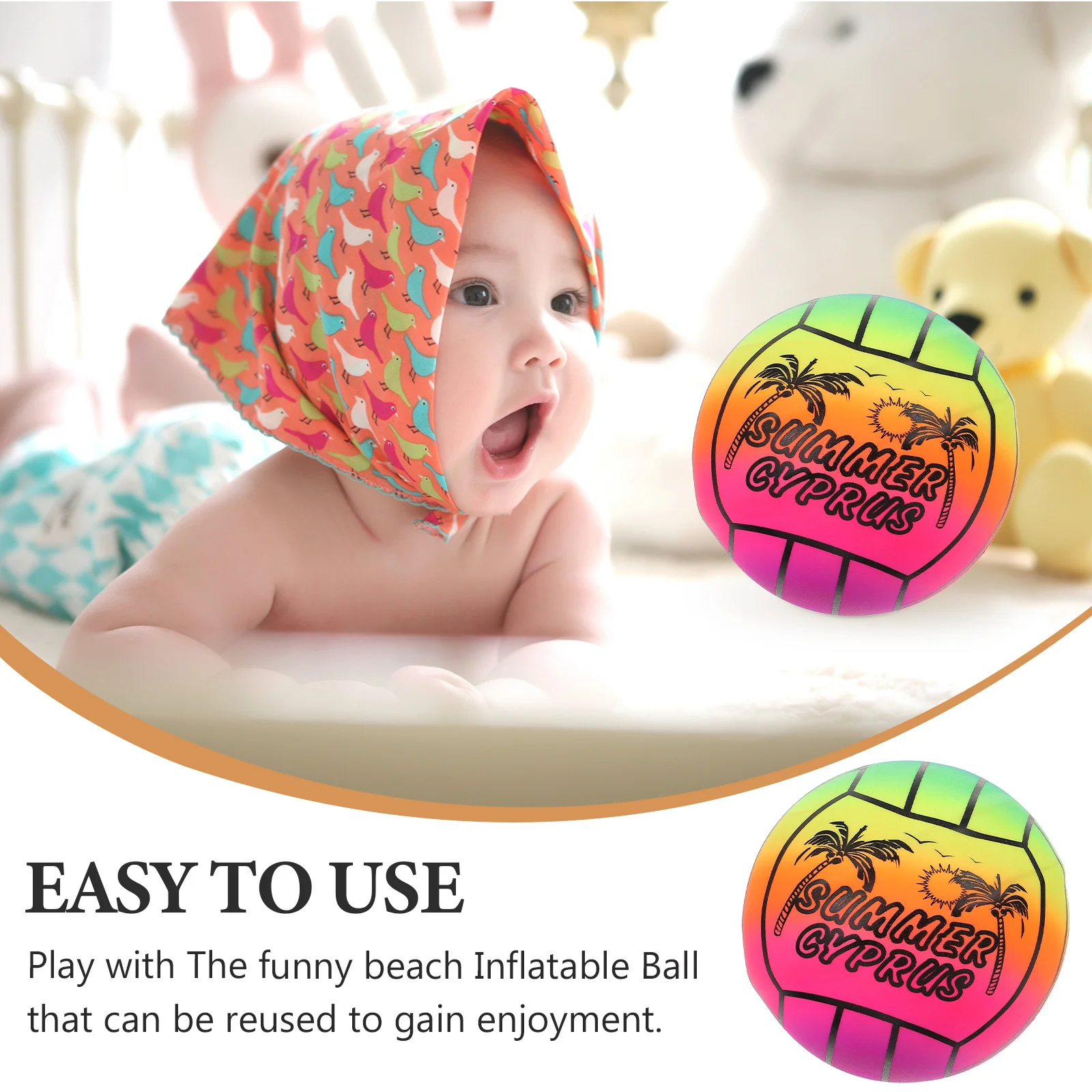 

Inflatable Rainbow Volleyball Giant Beach Balls Large 6 Inch Thick PVC Kids Toys Indoor Outdoor Sports Random Style
