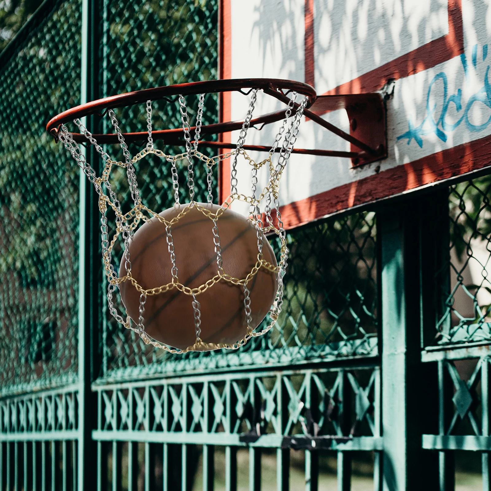 

Basketball Net Thick Sturdy Weather Resistant Basketball-Hoop Net for School Courts School Accessory