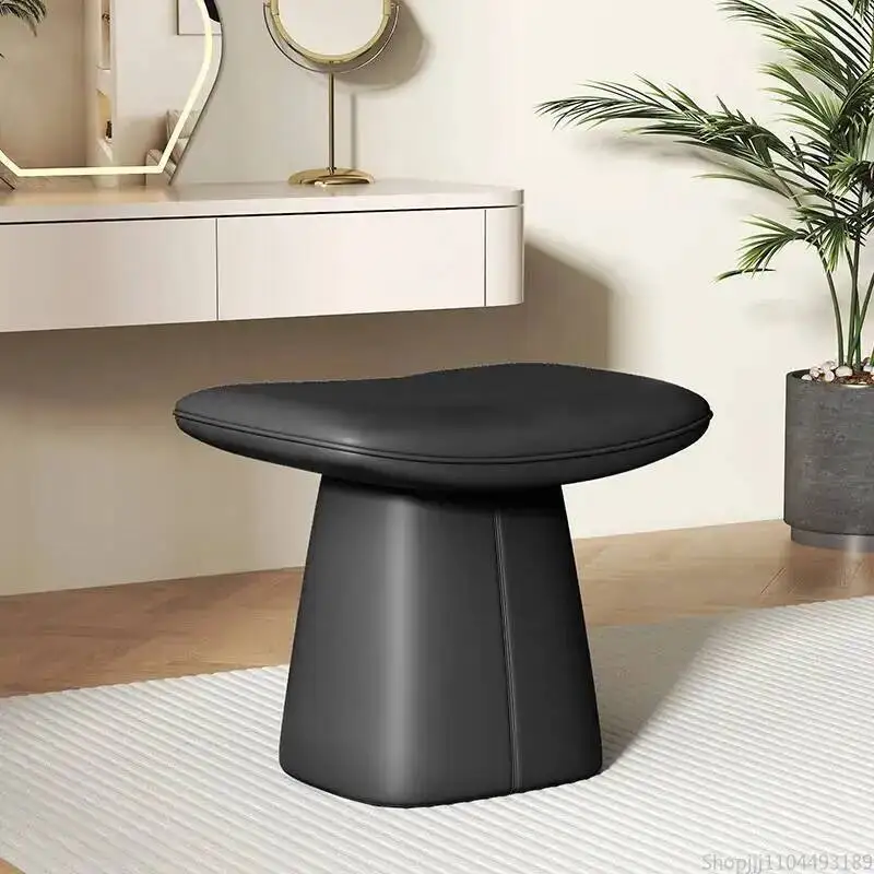 Seat Elegant Table, Cream Bedroom Vanity Dressing Stool for - Makeup Backless Modern Saddle Chic Girls Vanity Chair