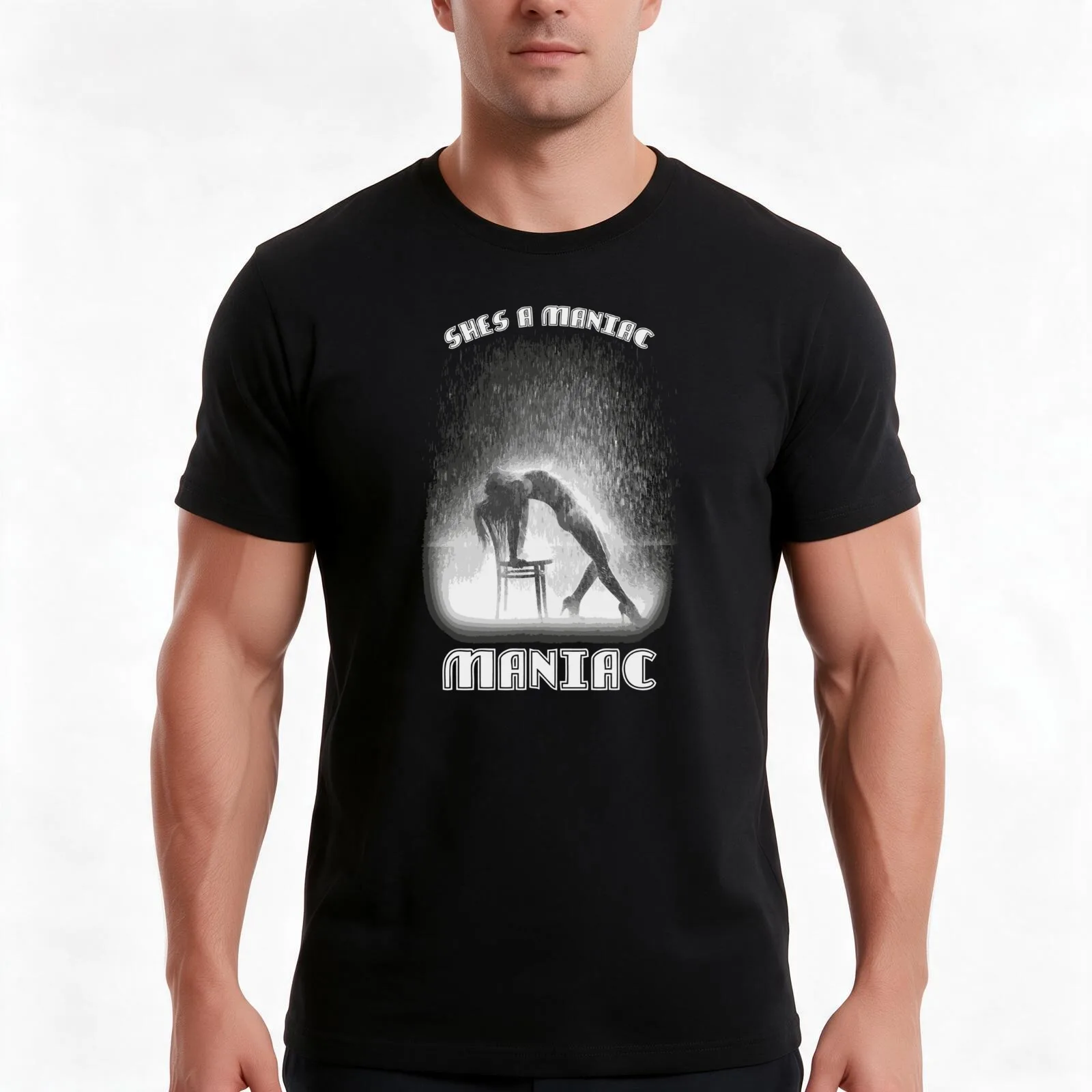 She's a Maniac, MANIAC T-Shirt, Summer Casual Cotton Tee, Oversized Streetwear Tops, Vintage Graphic Print, Unisex Men Women