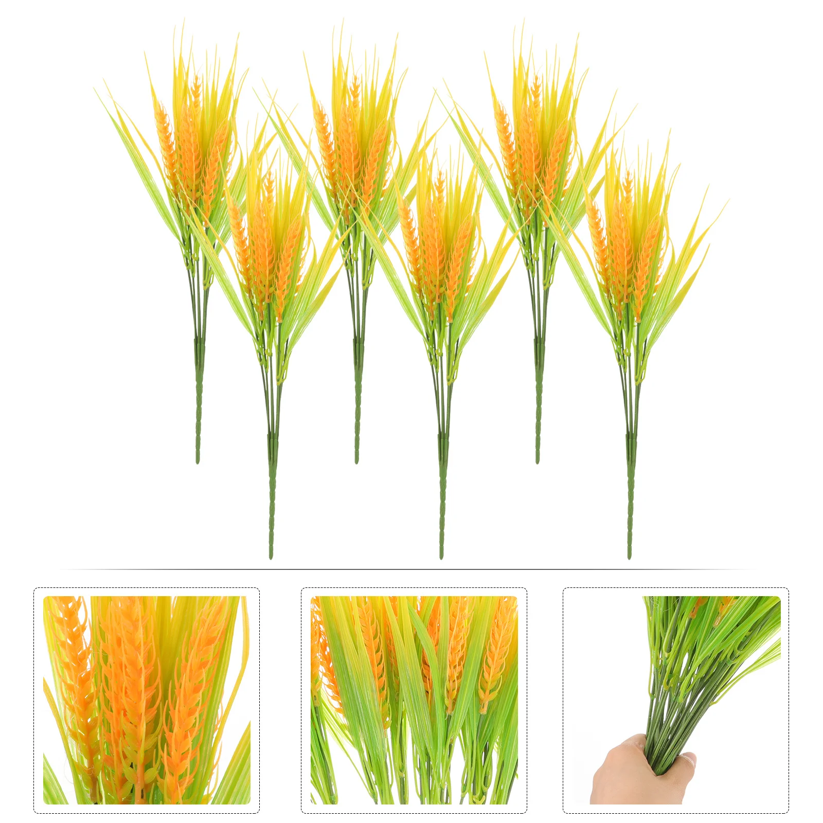 

6Pcs Artificial Wheat Ear Decor Realistic Simulation Craft for Home Office Desk Decoration Landscape Arrangement Bouquet