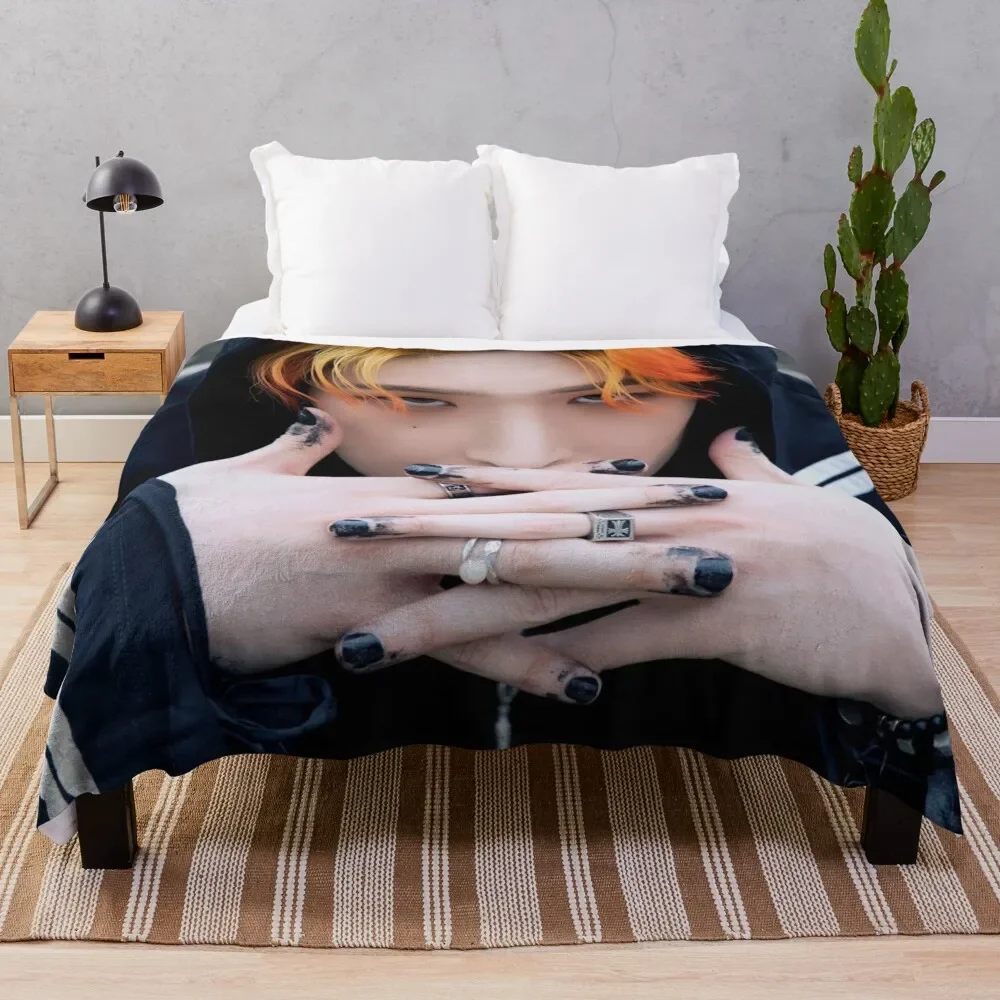 

ATEEZ MINGI HALAZIA Throw Blanket Thins valentine gift ideas manga Cute Blankets