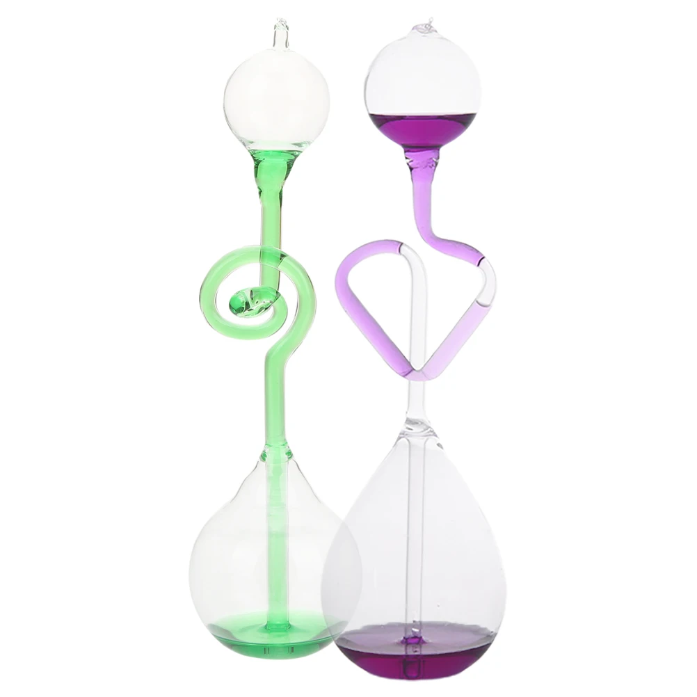 

2 Pcs Temperature Sensing Hourglass Decorative Hand Boiler Creative Spiral Glass Timer Unique Science Ornament Colored Liquid
