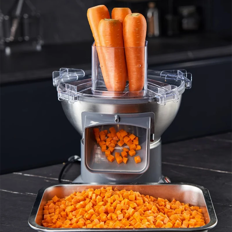 Triturador automático de cenoura e vegetais, cortador elétrico comercial, máquina de trituração em cubos de batata, processador de vegetais