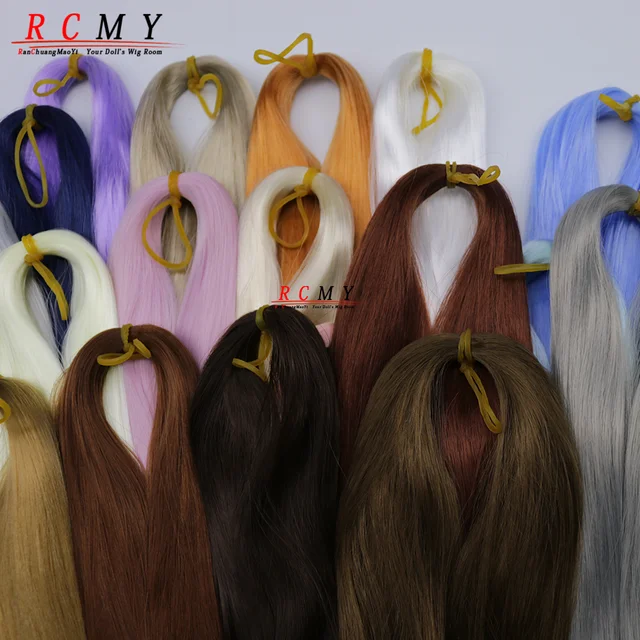 Czerwony Żółty Mleczny Jedwab Lalka Włosy DIY BJD Doll New Color Reboot Doll Wig 1/3 1/4 1/6 Doll Wig Akcesoria Sadzenie Materiał Włosów