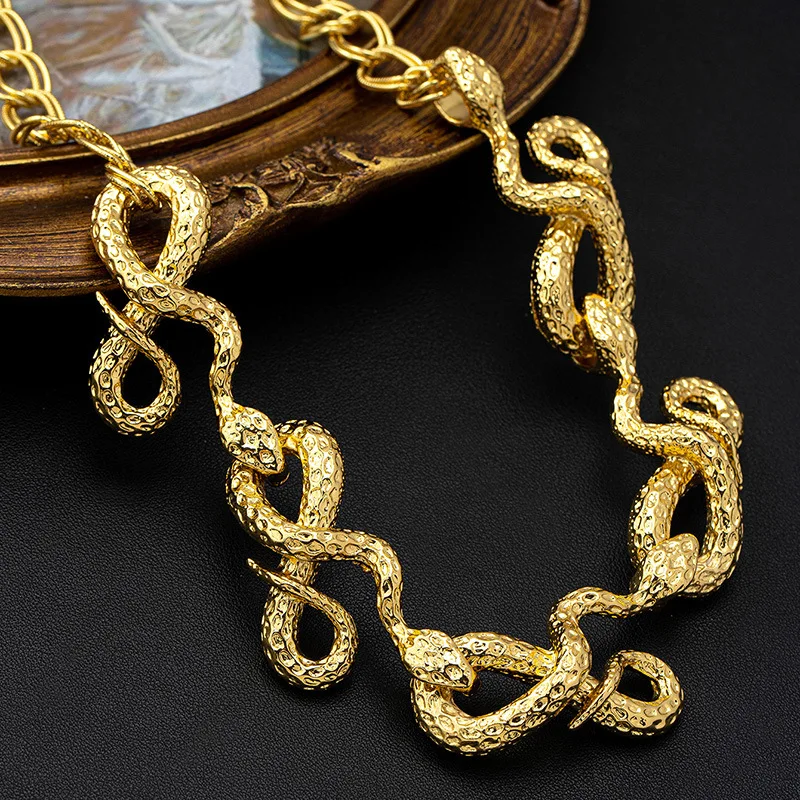 ثعبان على شكل الجوف قلادة سلسلة بدلاية كبار الشعور النساء الفتيات هدايا مجوهرات الأزياء رائجة البيع هدية حفلة 2025 نمط جديد #4